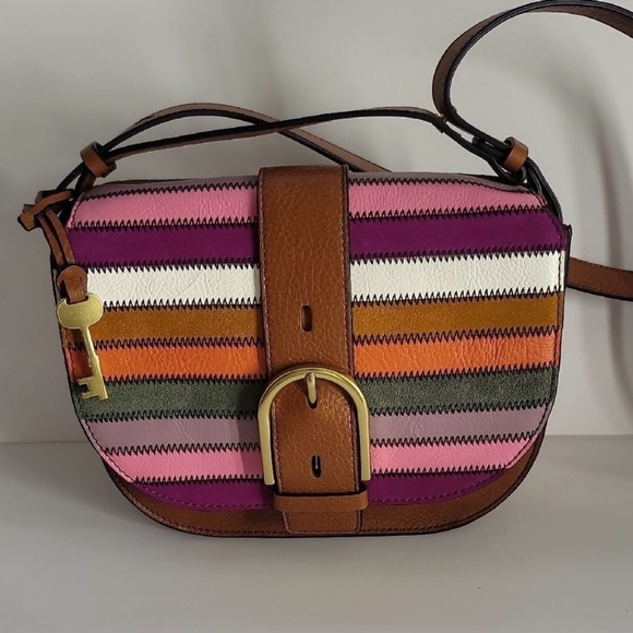 Fossil Handbags - Fossil Multicolor Striped Crossbody Bag